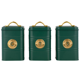 Набор банок для сыпучих продуктов 18 см 3 шт 1,45 л зелёные  Maxwell & Williams "Grantham" (подарочная упаковка) / 335212