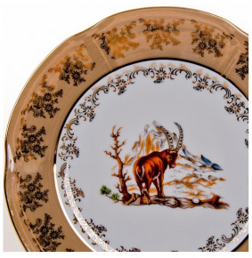 Набор тарелок 21 см 6 шт  Bavarian Porcelain "Болеро /Охота бежевая" / 043469