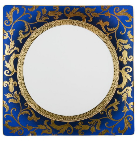 Набор тарелок 27 см 6 шт квадратные  Falkenporzellan &quot;Тоска /Синяя /Золотые цветы&quot; / 092879