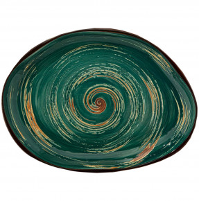 Блюдо 33 х 24,5 см овальное зелёное  Wilmax "Spiral" / 261798