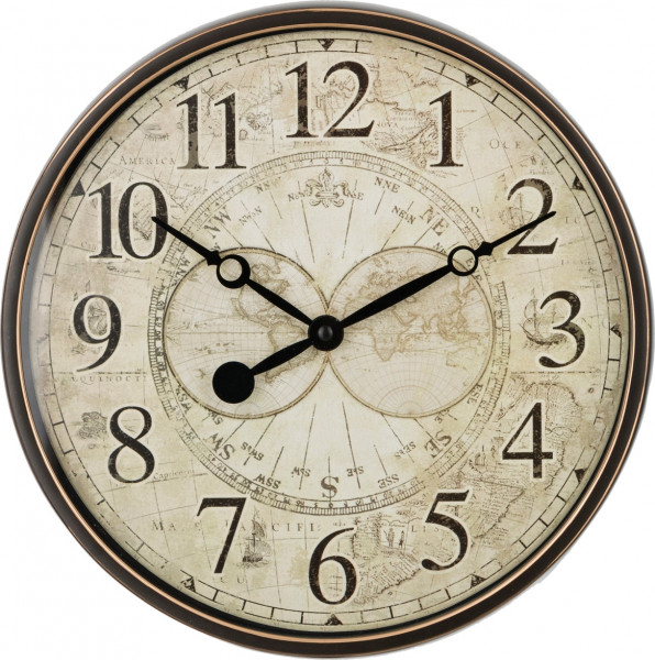 Часы настенные 30 х 30 х 4 см кварцевые  LEFARD &quot;WORLD MAP&quot; / 187925