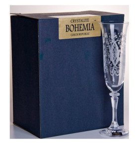 Бокалы для шампанского 175 мл 6 шт  Crystalite Bohemia "Клеопатра /375374" / 005733