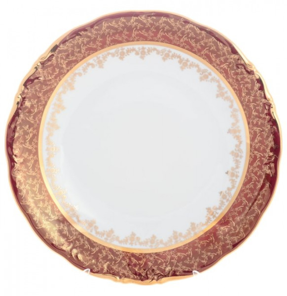 Блюдо 30 см круглое  Sterne porcelan &quot;Фредерика /Золотые листья на красном&quot; / 128809