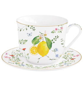 Чайная пара 370 мл  Easy Life "Цветы и лимоны" (подарочная упаковка) / 344186