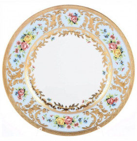 Набор тарелок 28,5 см 6 шт  Falkenporzellan "Вена /Розочки на голубом /с золотом" / 149781