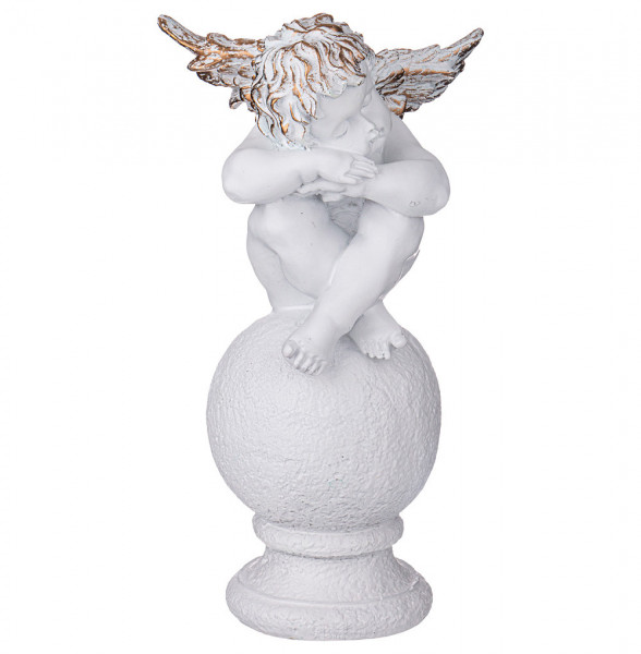 Фигурка 42 см белая с позолотой  LEFARD &quot;Ангел спящий на шаре&quot; / 296240