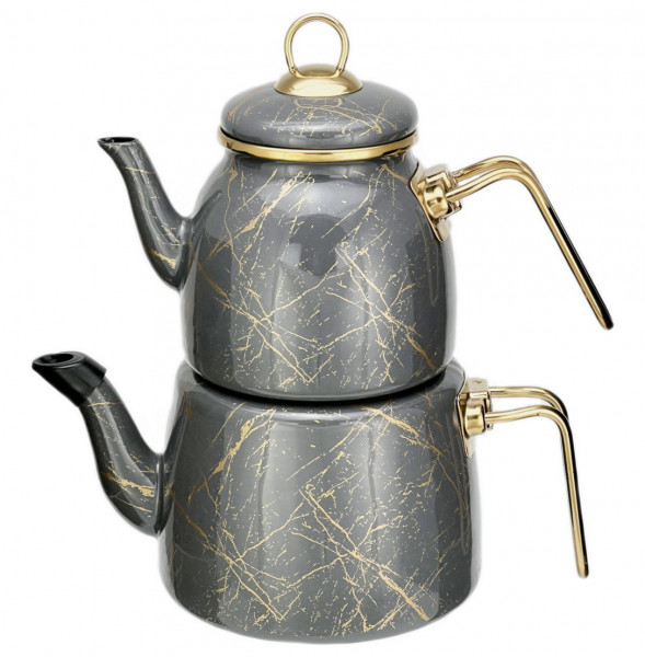Набор чайников 2 предмета (заварочный 1 л, чайник 2 л)  Paci &quot;Elite Class /Серый мрамор&quot; / 274035