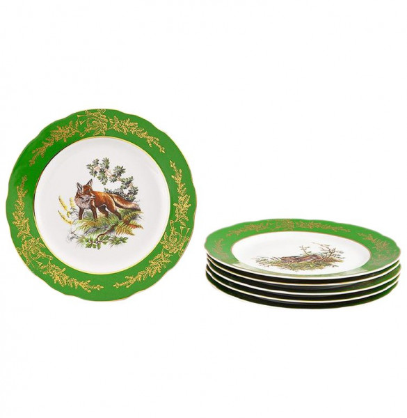 Набор тарелок 25 см 6 шт  Leander &quot;Мэри-Энн /Охота зелёная&quot; / 157772