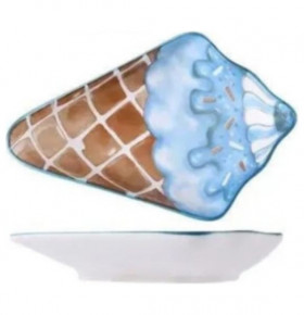 Тарелка 23 х 15 х 3,5 см голубой  Мята "Мороженое /Вафельный рожок" / 309322