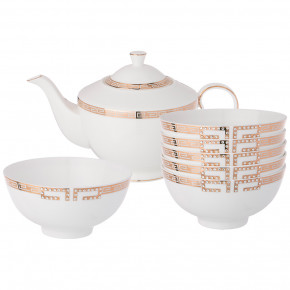 Чайный набор на 6 персон 7 предметов (чайник 900 мл + 6 пиал 11,5 см)  LEFARD "Chic" / 211235