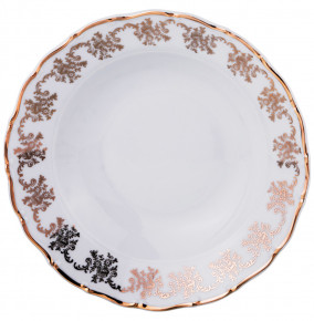 Набор тарелок 23 см 6 шт глубокие  Bohemia Porcelan Moritz Zdekauer 1810 s.r.o. "Офелия /Золотой узор" / 171294