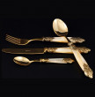 Столовые приборы 24 предмета на 6 персон  Gamma Steel SRL &quot;Versaille Antique Gold /Champagne Gold&quot; / 118470