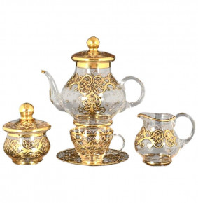 Чайный сервиз на 6 персон 15 предметов  Bohemia "Relif /золото" И-В / 105683