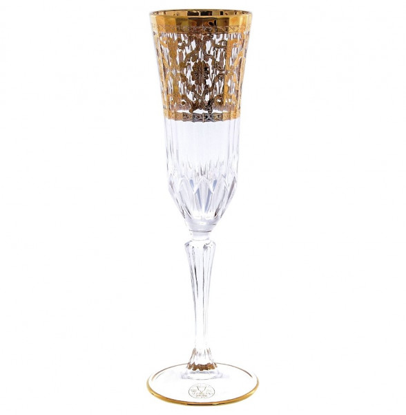 Бокалы для шампанского 180 мл 6 шт  RCR Cristalleria Italiana SpA &quot;Timon /Адажио /С золотом&quot; / 156128