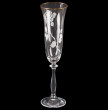 Бокалы для шампанского 190 мл 6 шт  Crystalex CZ s.r.o. &quot;Анжела /Матовая роза /Золотой кант&quot; / 109550