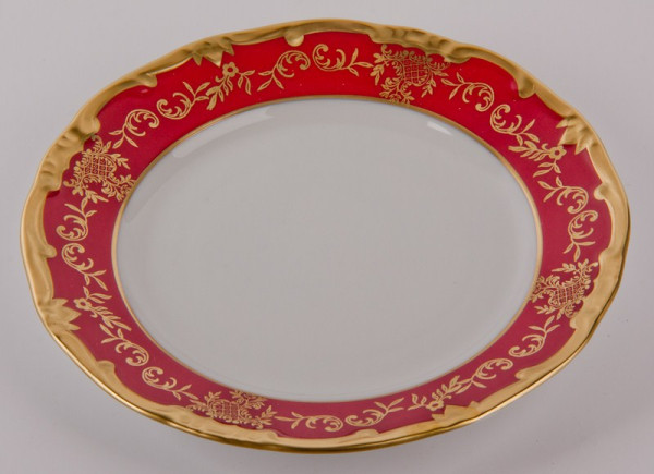 Набор тарелок 17 см 6 шт  Weimar Porzellan &quot;Ювел /Красный с золотым узором&quot; / 028796