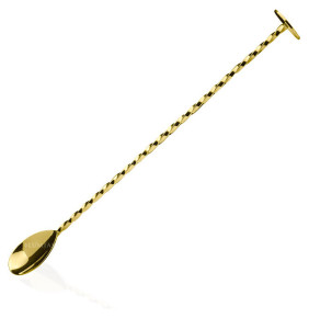 Столовый прибор Ложка барная 28 см с мадлером золото  Lumian Luxury Bar Tools "Lumian" / 320766