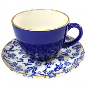 Набор чайных пар 200 мл 6 шт синие  O.M.S. Collection "Tulu Porselen" / 285912