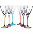 Бокалы для белого вина 210 мл 6 шт  RCR Cristalleria Italiana SpA &quot;Фьюжн /разноцветные ножки&quot; / 117026