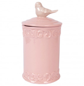 Ёмкость для сыпучих продуктов с крышкой розовая "Птичка /Royal Classics" / 150236