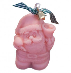 Свеча 5,5 х 3,5 см розовая  Misslulu "Санта Клаус с колокольчиком" / 309457