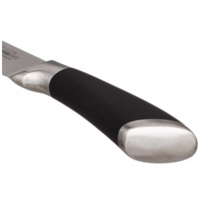 Набор кухонных ножей 5 предметов на магнитном держателе черные "Agness" / 281869