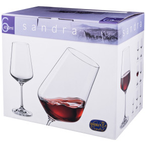 Бокалы для красного вина 450 мл 6 шт  Crystalex CZ s.r.o. "Сандра /Горох /Матово-белый"  / 170342