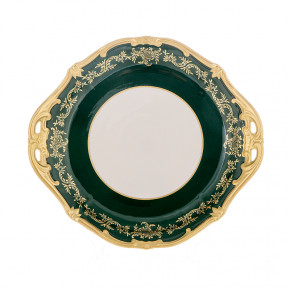 Пирожковая тарелка 28 см  Weimar Porzellan "Ювел /Зелёный с золотым узором"  / 085397