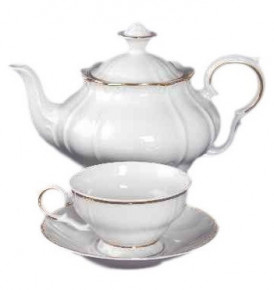 Заварочный чайник 1,2 л  Bohemia Porcelan Moritz Zdekauer 1810 s.r.o. "Магнолия /Золотая отводка" / 131295