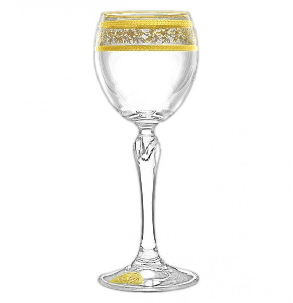 Бокалы для белого вина 200 мл 6 шт  Rona &quot;Люция /Орнамент золотой&quot; / 018181
