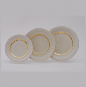 Набор тарелок 18 предметов (19, 23, 25 см)  Leander "Соната /Золотая лента /СК" / 085520