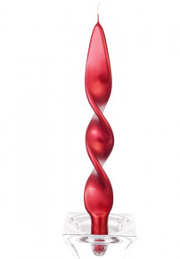Набор свечей 27 х 2,2 см 4 шт  ADPAL "Ribbon" (металлик красный) / 211896