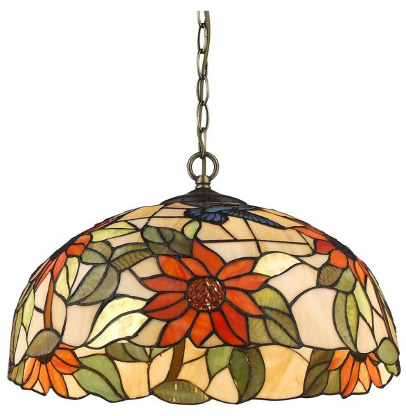 Светильник потолочный 2 рожковый  Velante &quot;Tiffany&quot; Цветы и птицы / 304502
