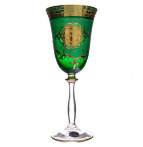 Бокалы для красного вина 250  6 шт изумрудные  Bohemia Glass "Анжела /Богемия /Антик золото" Б-Г / 128458