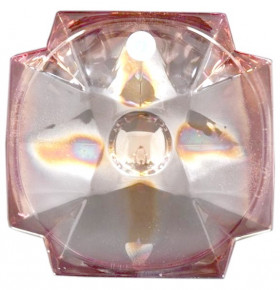 Ваза для фруктов 21 см плоская  Crystalite Bohemia "Метрополитэн /Янтарно-розовая" R-G / 118322