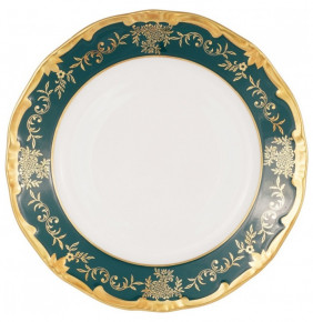 Набор тарелок 22 см 6 шт  Weimar Porzellan "Ювел /Зелёный с золотым узором" / 232942