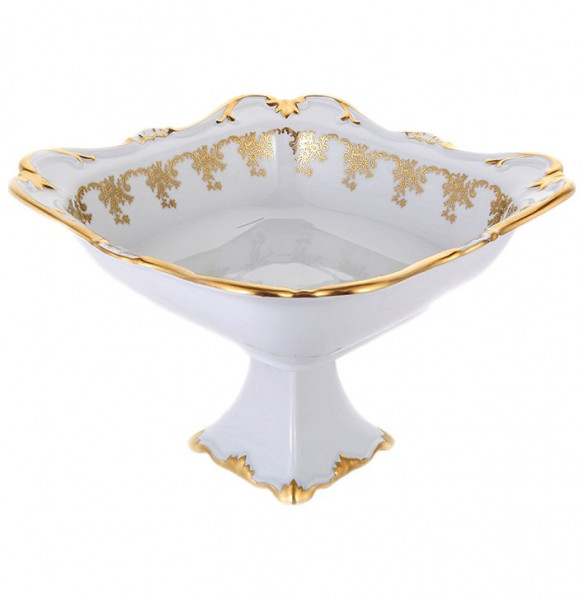 Салатник 25 см квадратный н/н  Bavarian Porcelain &quot;Барокко /Матовое золото /202&quot; / 133789