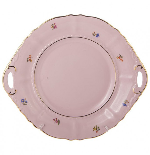 Пирожковая тарелка 26 см  Leander &quot;Соната /Мелкие цветы&quot; розовая / 196831