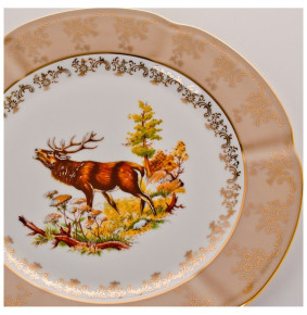 Набор тарелок 27 см 6 шт  Bavarian Porcelain "Болеро /Охота бежевая" / 043470