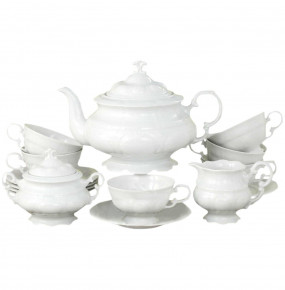 Чайный сервиз на 6 персон 15 предметов  Leander "Соната /Белый узор" / 158452
