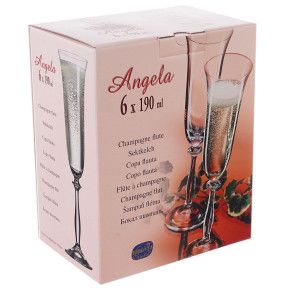 Бокалы для шампанского 190 мл 6 шт  Crystalite Bohemia "Анжела /Цветочный узор на золоте" V-D / 156585