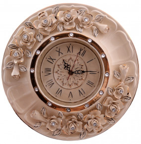 Часы 35 см настеннные круглые "Цветы и стразы /Royal Classics" / 151337
