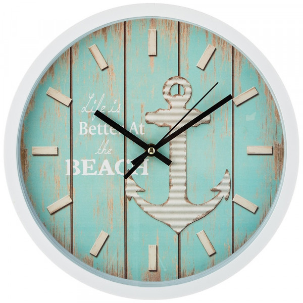 Часы настенные 31 см кварцевые круглые  LEFARD &quot;BEACH&quot; / 187993
