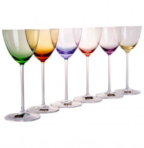 Бокалы для белого вина 200 мл 6 шт  Crystalite Bohemia "Колорс /Разноцветная чашка" / 035201