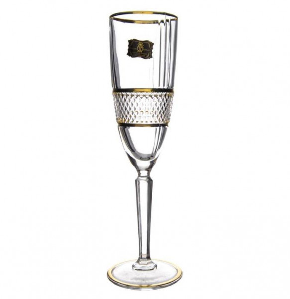 Бокалы для шампанского 190 мл 6 шт  AS Crystal Bohemia &quot;Бриллант /Золотая отводка&quot; AS Crystal / 279104