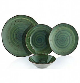 Набор тарелок 24 предмета на 6 персон  O.M.S. Collection "Reactive green" / 284347