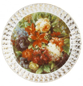 Настенная тарелка 32 см  Bavarian Porcelain "Цветы 13" / 080152