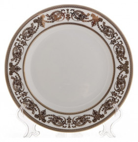Набор тарелок 19 см 6 шт  Bavarian Porcelain "Александрия /Платиновый узор на белом" / 070338
