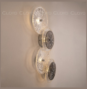 Бра Cloyd HELION-A W4 / выс. 62 см - хром - дымчатое стекло / 328686