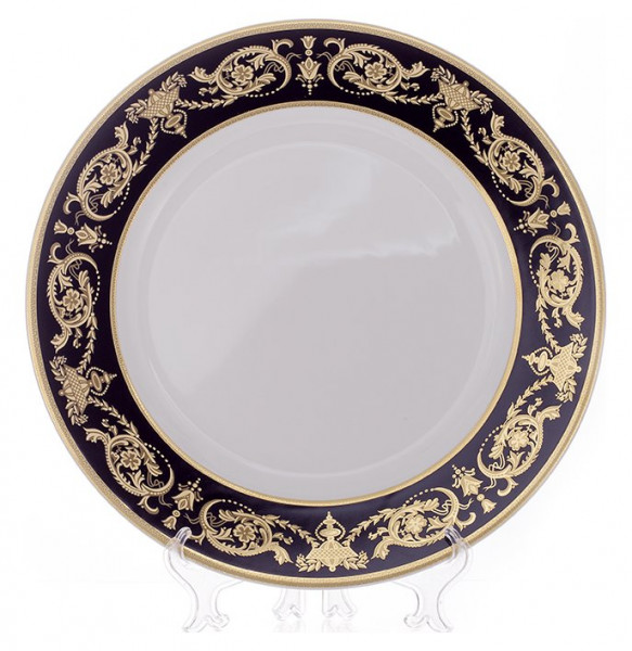Набор тарелок 19 см 6 шт  Bavarian Porcelain &quot;Александрия /Золотой узор на чёрном&quot; / 096946